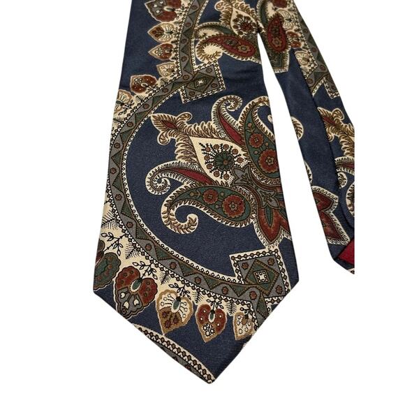 Vintage Hardy Amies London 100% Silk Paisley Print Tie - Picture 3 of 7